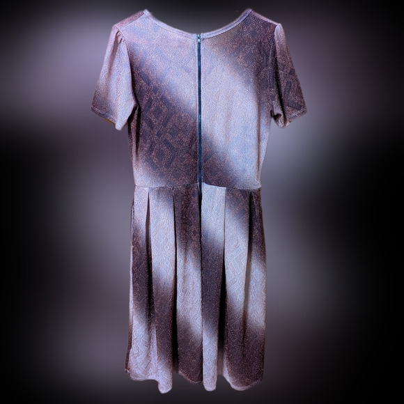 NWT LulaRoe Elegant Amelia Dress Rose Gold Diamond Pattern Pink/Plum Ombré L - Picture 2 of 11